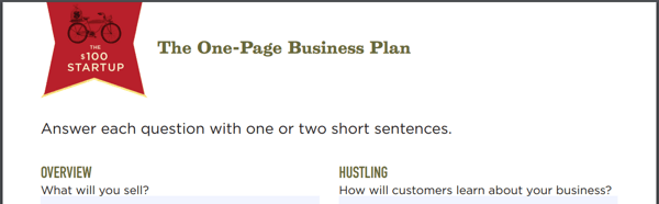 one-page business plan template