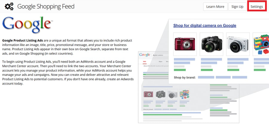 Shift4Shop Google Shopping setup step 2
