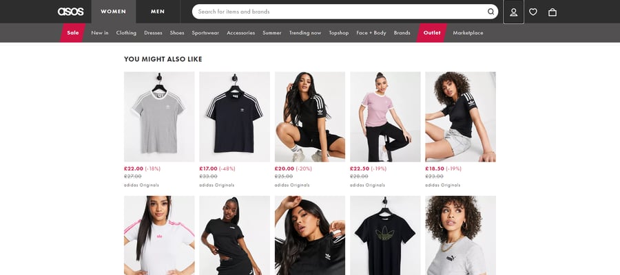 ASOS You might also like section