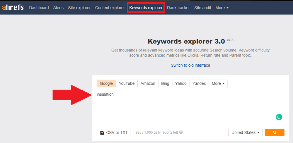 Ahrefs Keyword Explorer