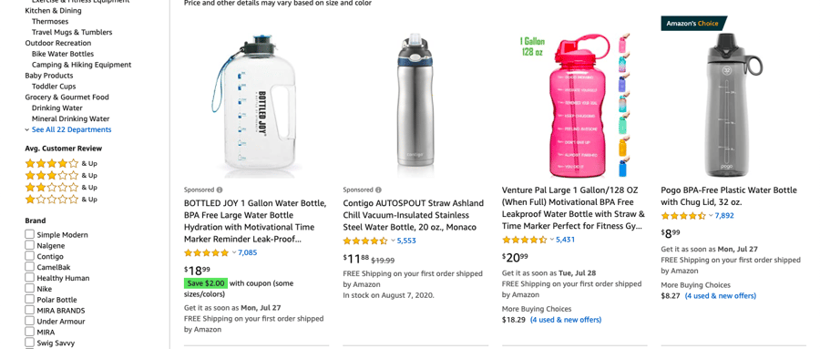 Amazon Water Bottles