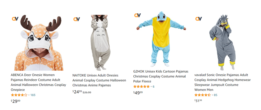 Amazon cosplay pajamas
