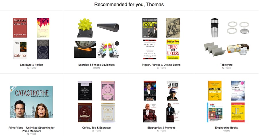 Amazon recommended products