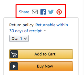 Amazon social buttons