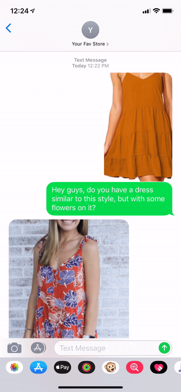 Asking a clothing store a question
