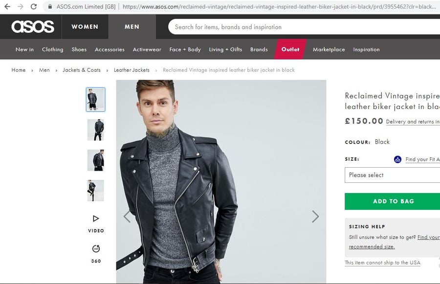 Asos Product Page