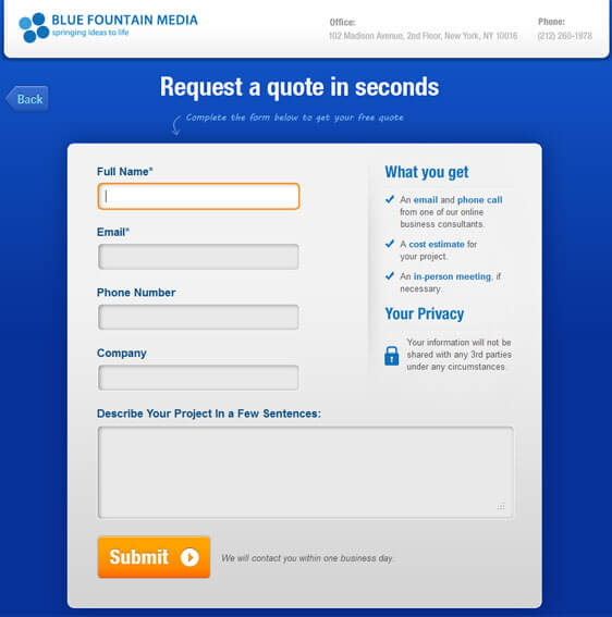 Blue Mountain Media - checkout page without seal