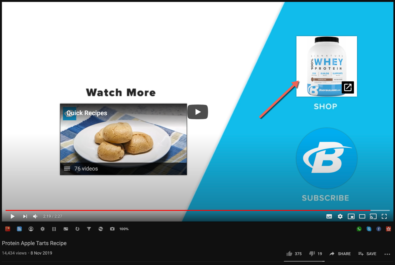 Call-to-action in YouTube end card