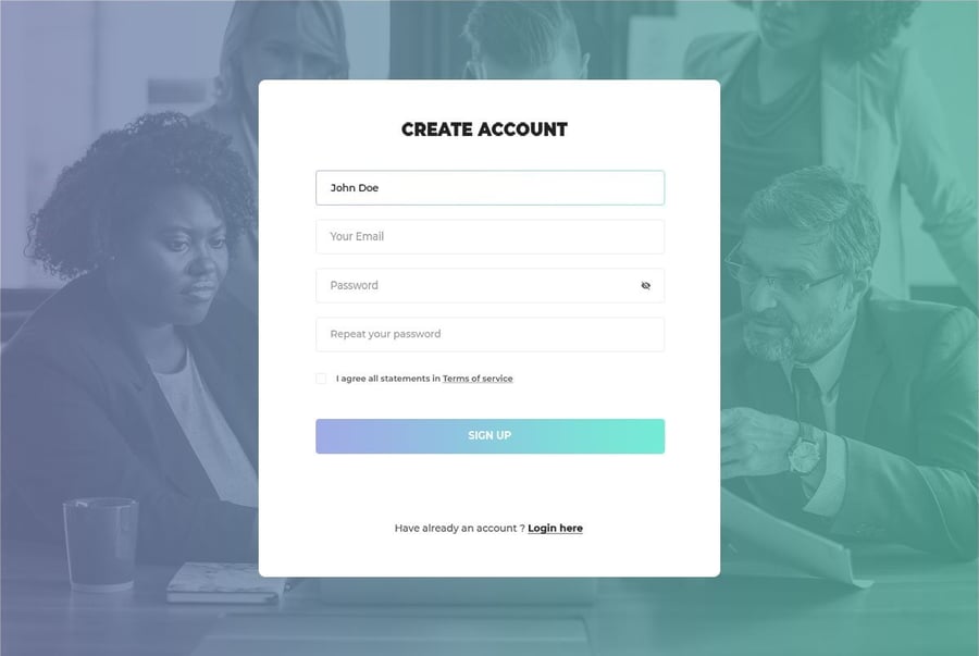 Create Account Page