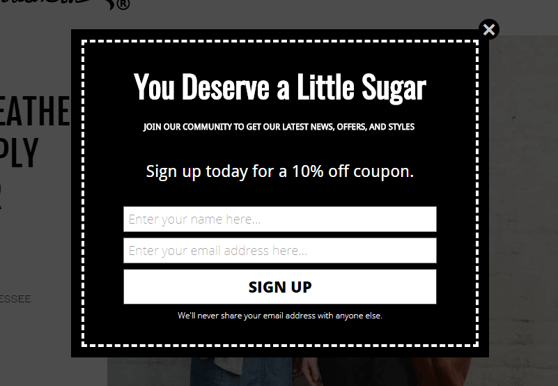 Email Sign-Up Coupon Pop-Up