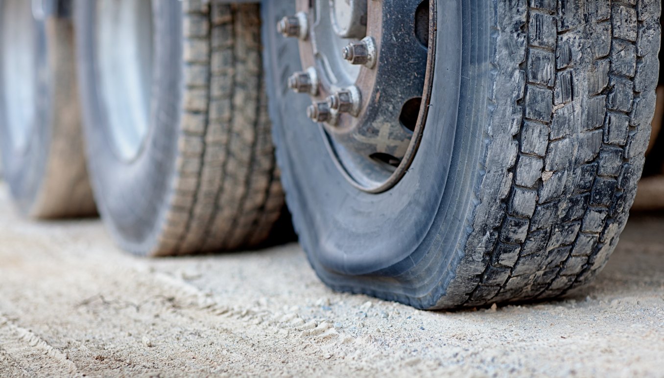 Flat Tire on Semi Truck