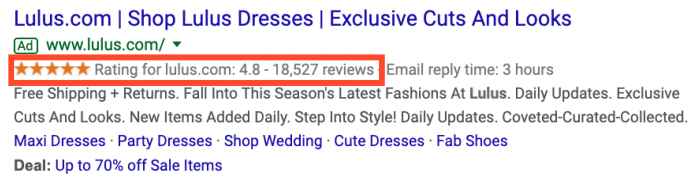 Google Ads Product Rating