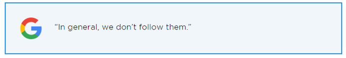 Google quote on nofollow