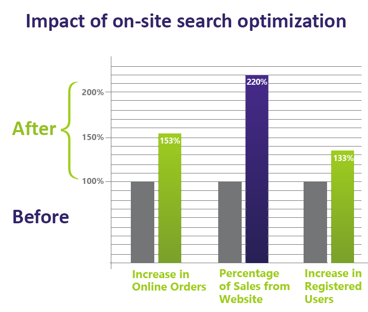 Impact of on site search optimization