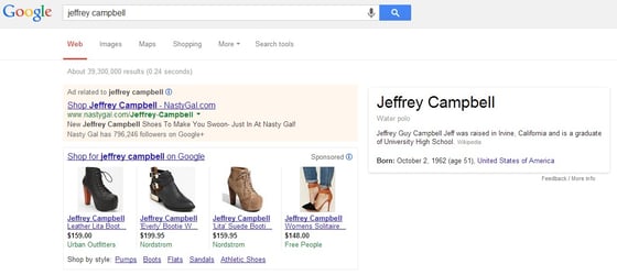 Jeffrey Campbell ecommerce search results