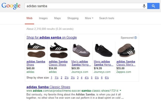 Adidas Sambas SERP