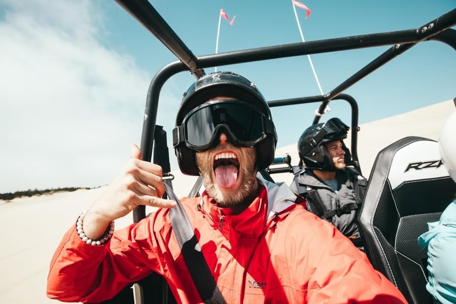 Influencer in Dune Buggy