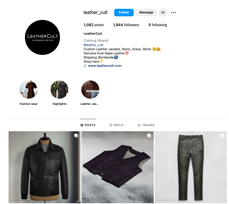 Instagram profile for leather_cult