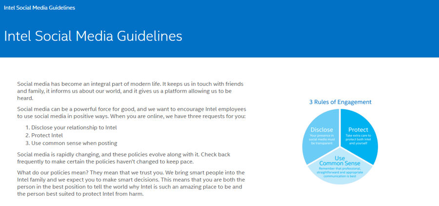 Intel social media guidelines