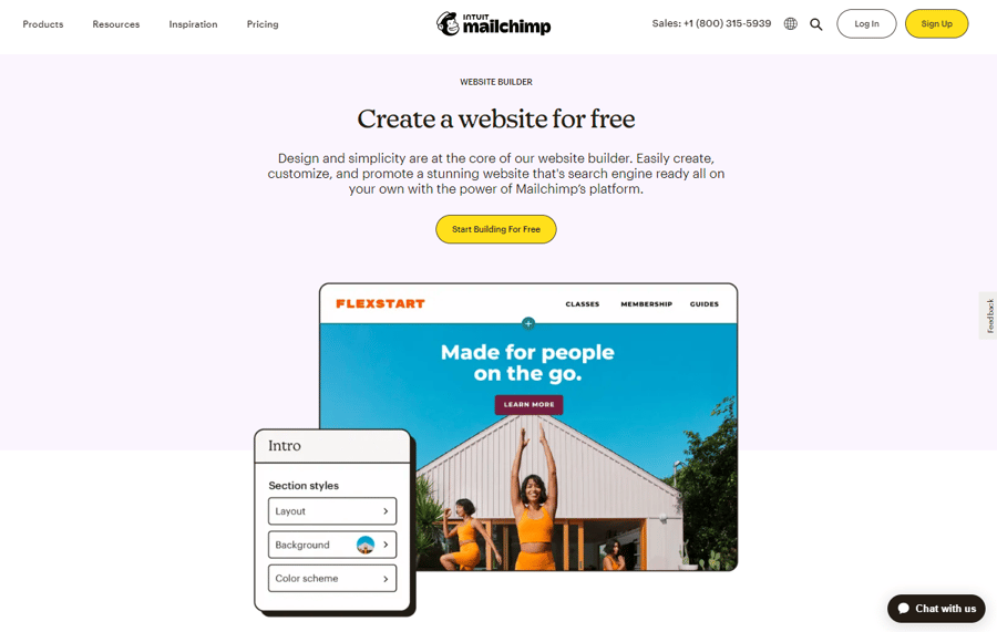 Mailchimp Website Builder