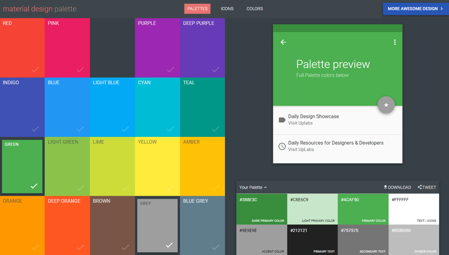 Material Design Palette