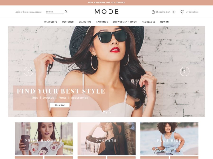 Mode apparel store theme