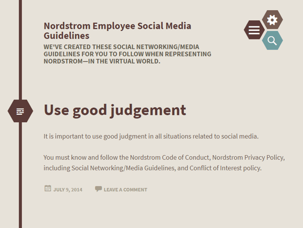 Nordstrom social media guidelines