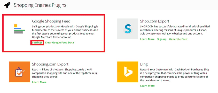 Set up google Shopping Feed on Shift4Shop