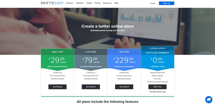 Shift4Shop Pricing