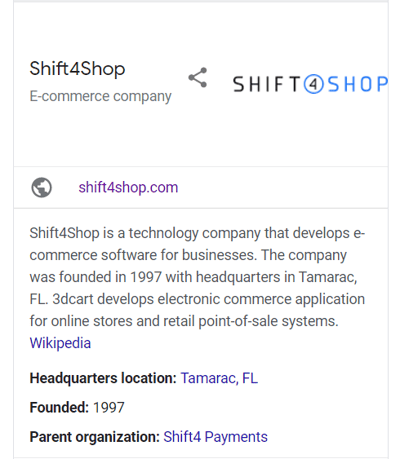 Shift4Shop organization schema