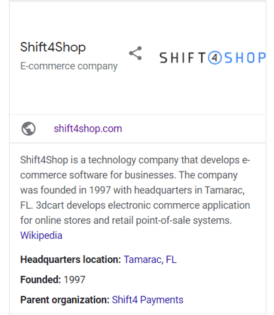 Shift4Shop organization schema