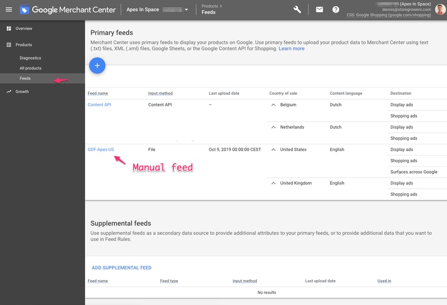 Uploading Shift4Shop product feed to Google Merchant Center