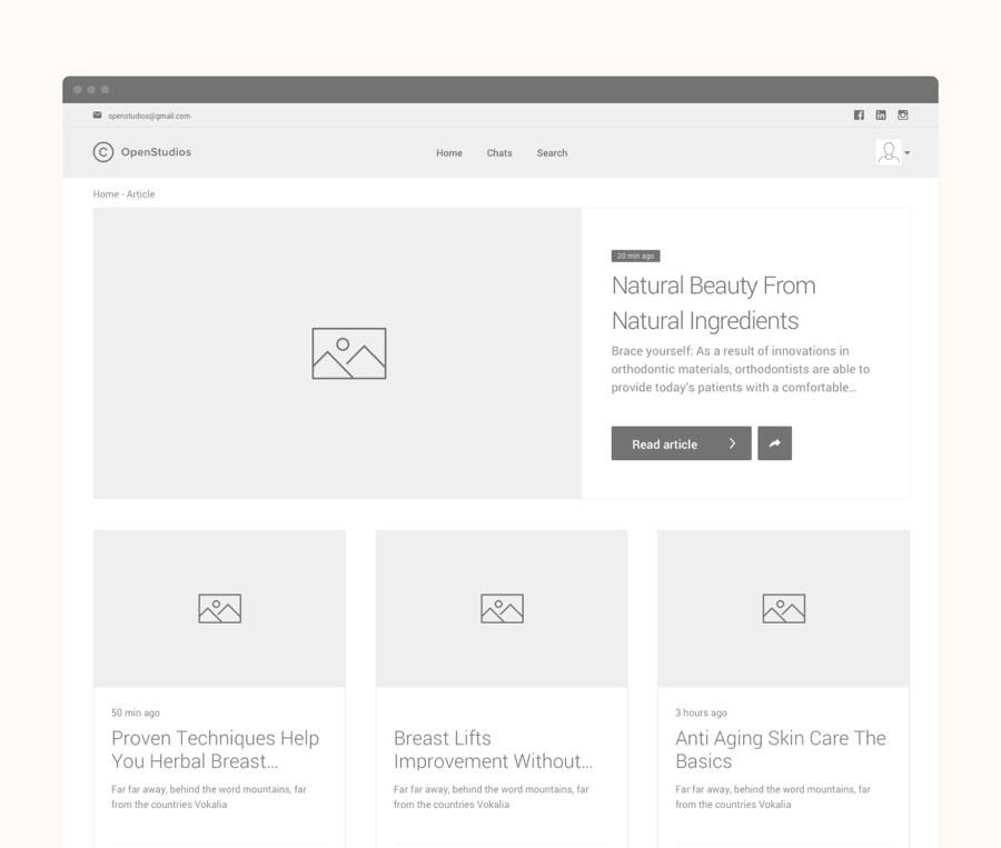 Website wireframe