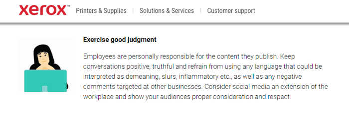 Xerox social media guidelines