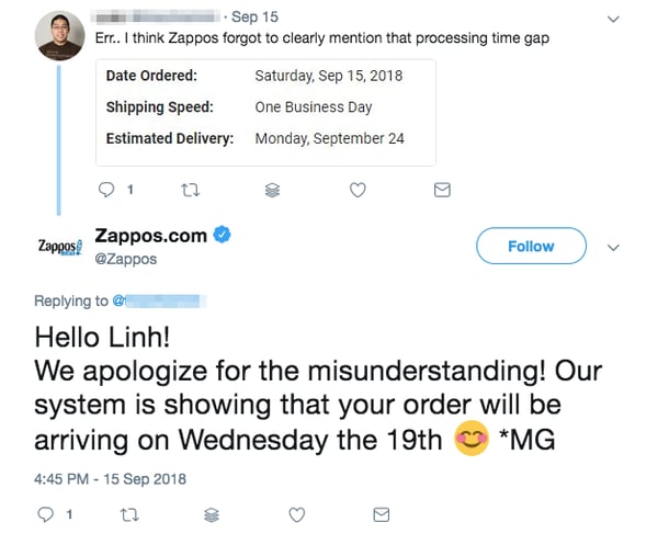Zappos Tweet
