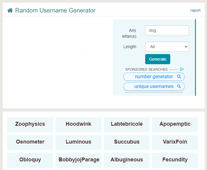 Lingojam username generator