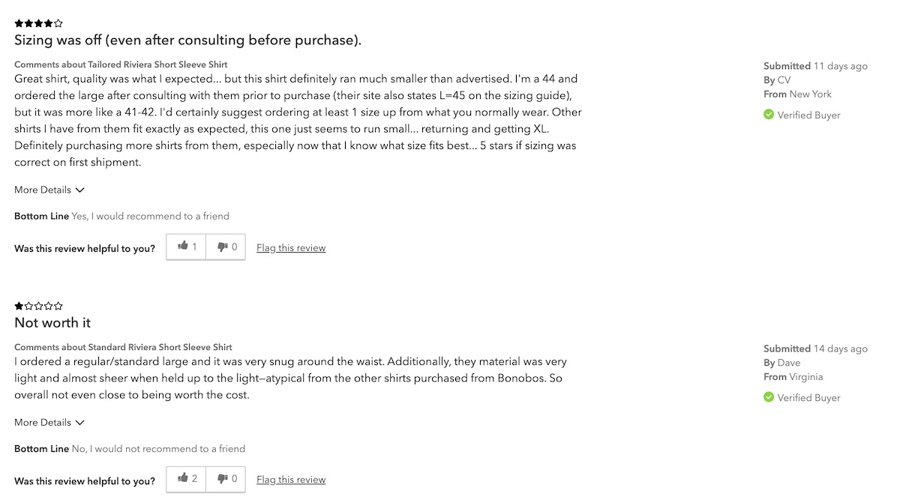 bonobos reviews
