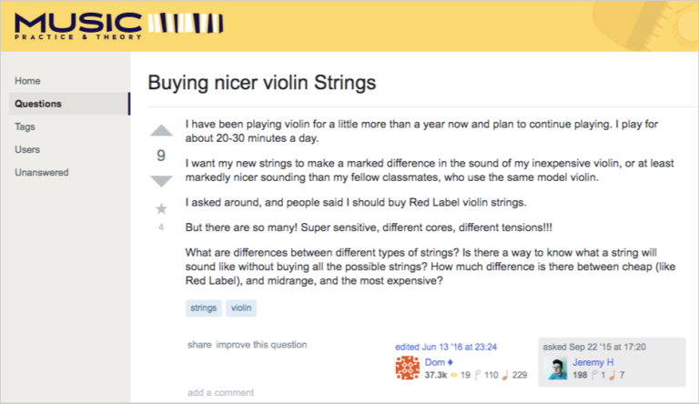 buyer nicer violin strings forum thread