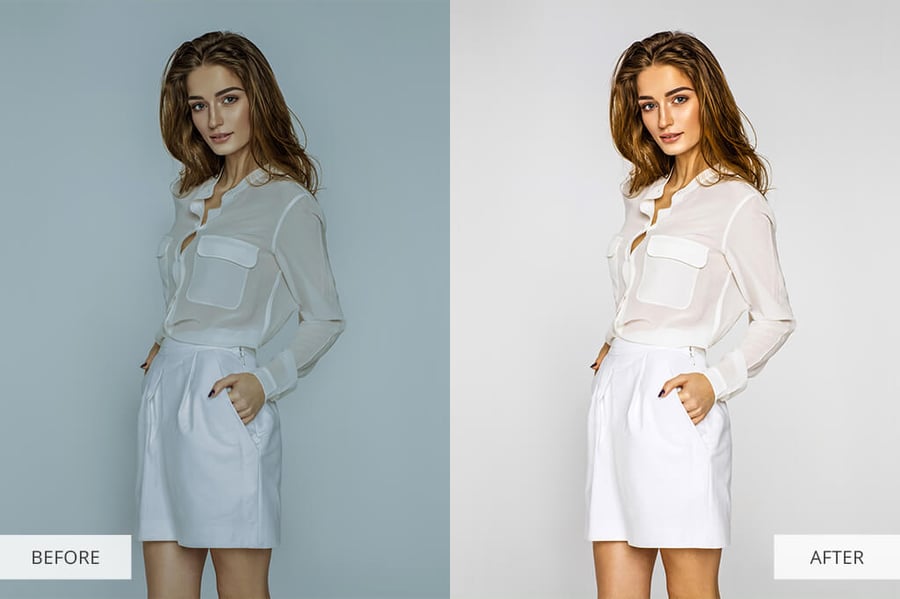 clean white lightroom preset for product photographers