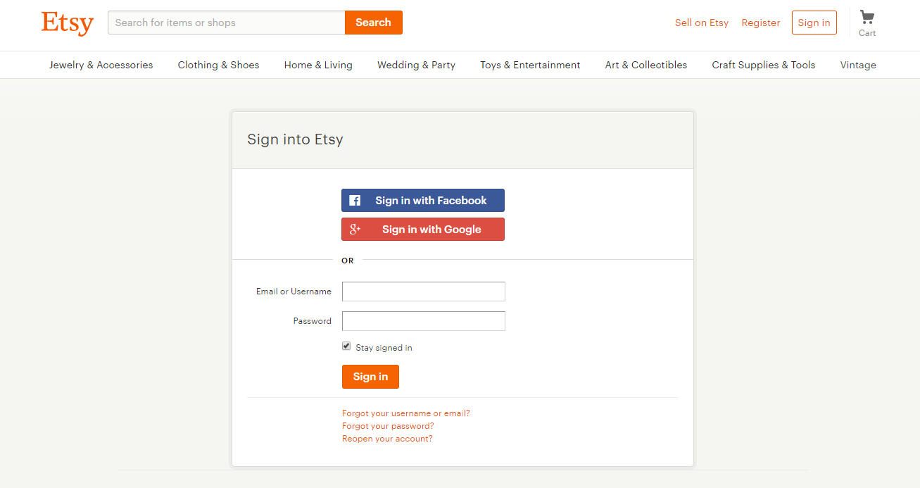 Login home page