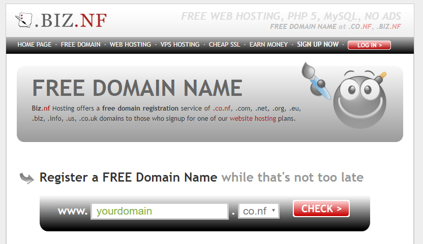 free domain hosting .com.nf
