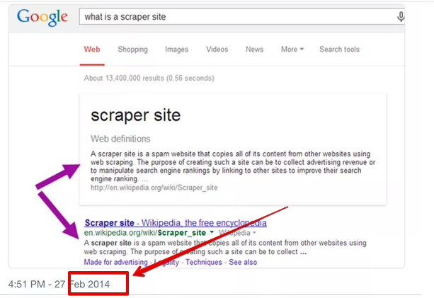 google feature snippets