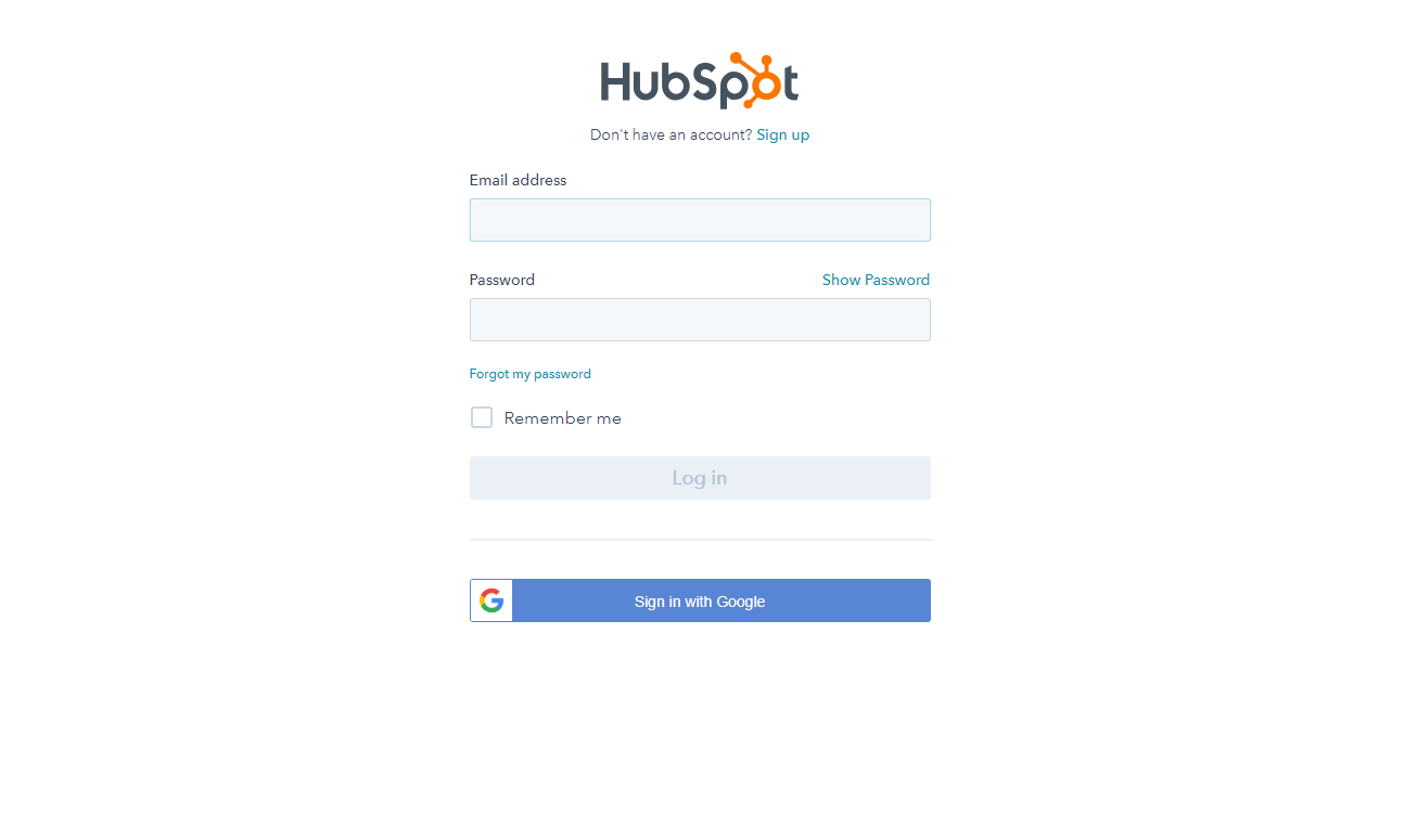 hubspot-login-page