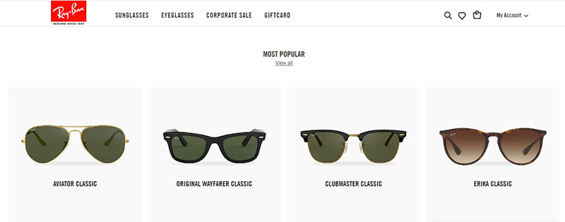 RayBan Homepage