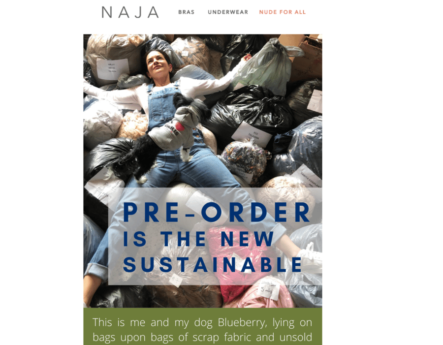 Pre-order email from Naja