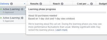 Facebook Learning Phase