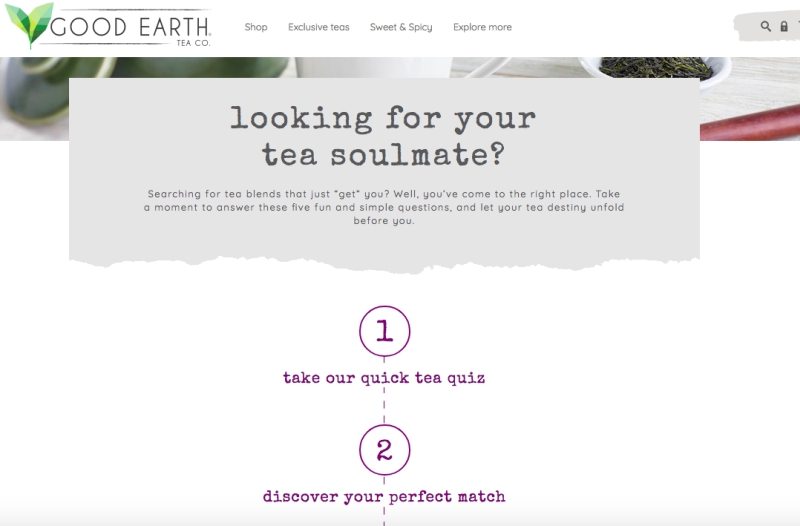 Good Earth Tea product recommendation system