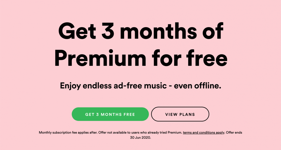 3 months free offer from Spotify