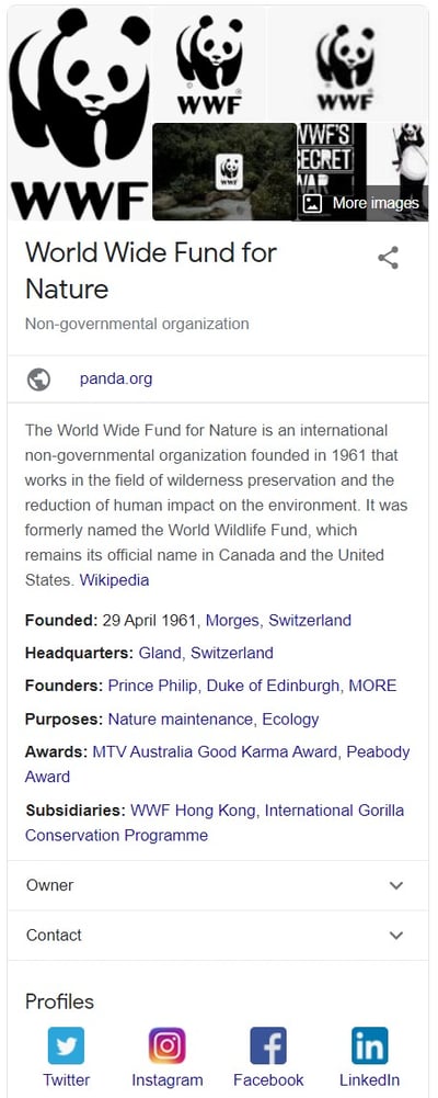 WFF Google listing