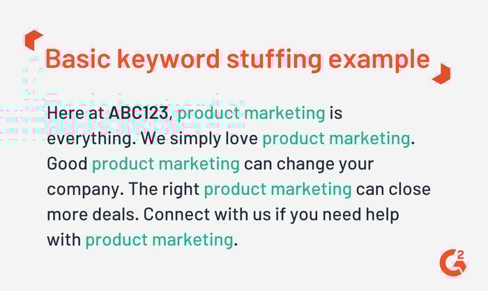 write blog articles keyword stuffing example